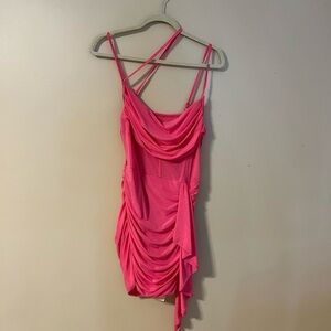 Pink Bodycon Mini Dress with Spaghetti Straps
